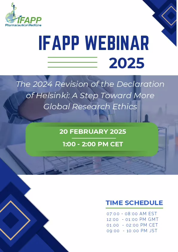 New IFAPP Webinar: The 2024 Revision of the Declaration of Helsinki: A Step toward more global research ethics